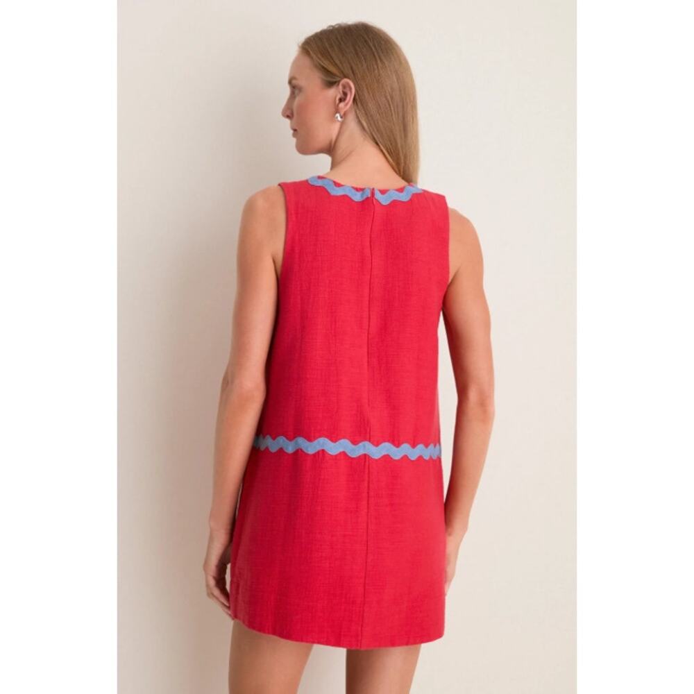 Tuckernuck Cherry Ric Rac Corby Shift Dress Size Small Resort Wear Party Mini - Picture 3 of 10